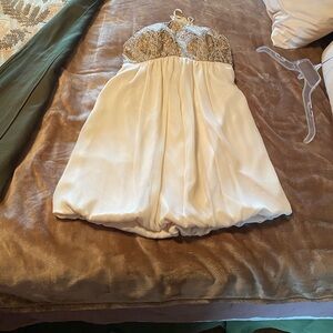 Elegant Strapless Cream Dress